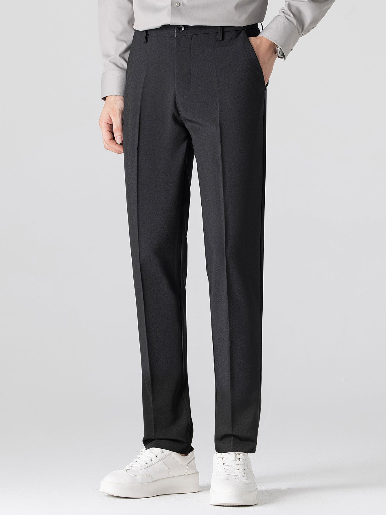 Winchester striped anti-wrinkle shirt and slim-fit trousers