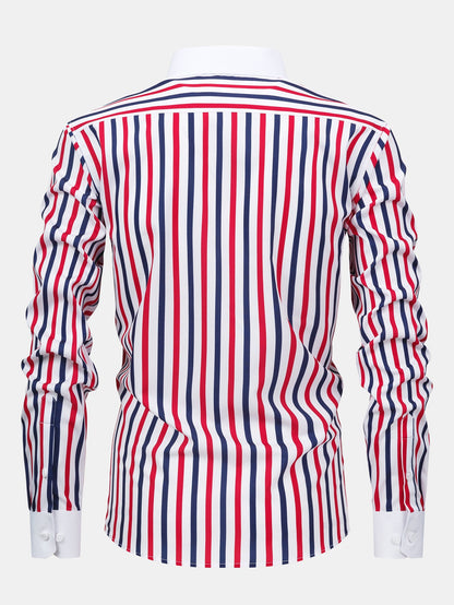Winchester striped button-down long-sleeved shirt