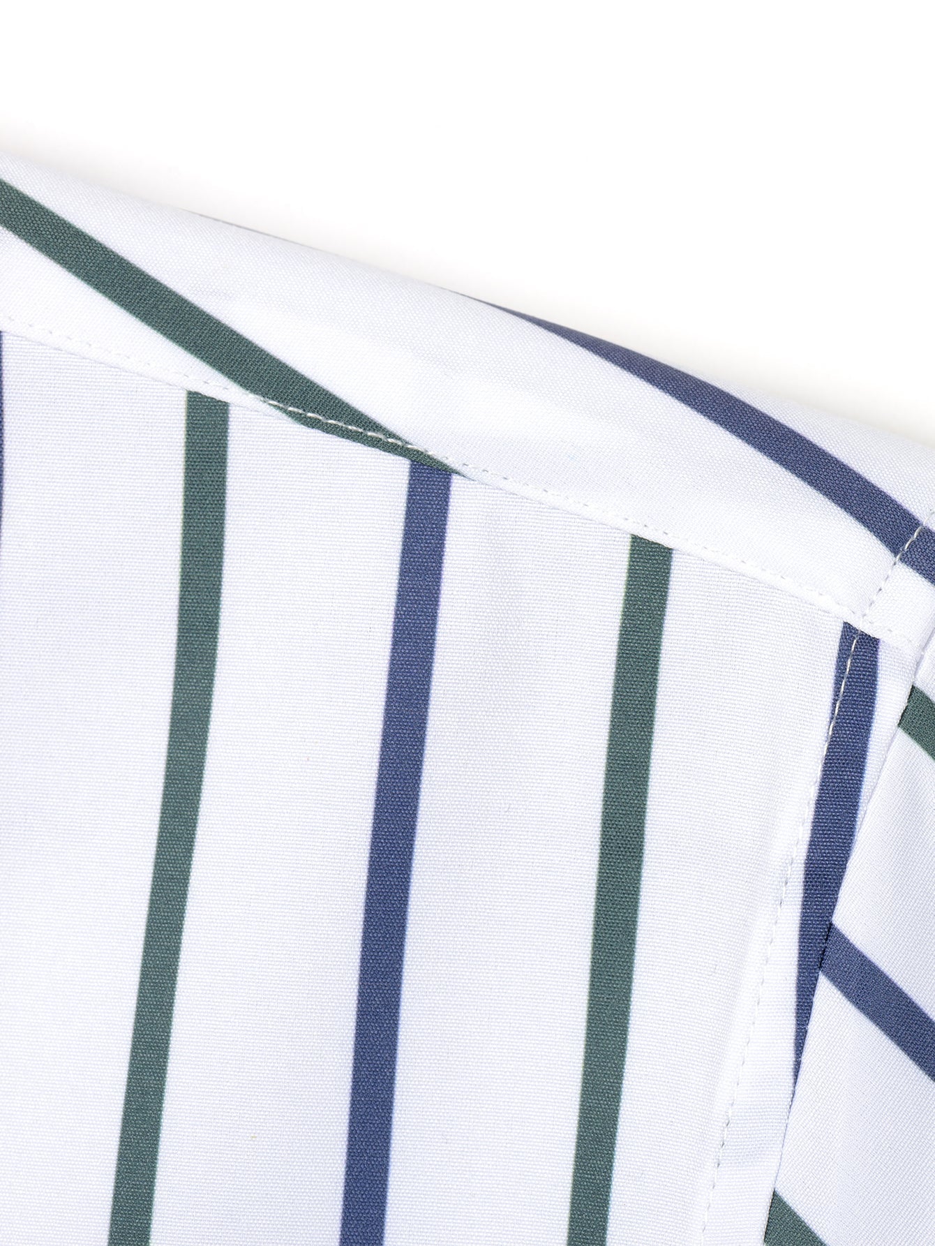 Striped long-sleeved button-down shirt with slim-fit tapered pants