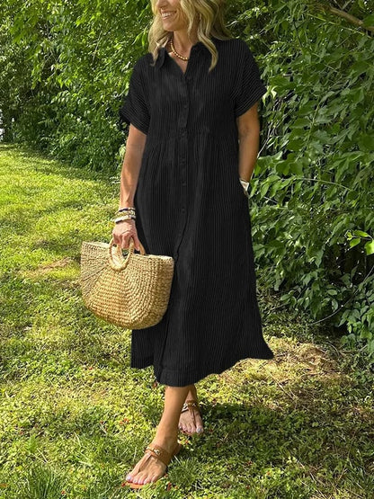 Kaloa™ | Striped Shirt Dress with Pockets
