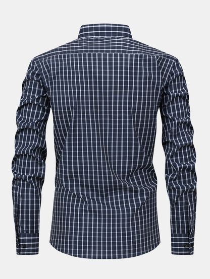 Long sleeve button-down plaid shirt &amp; pants