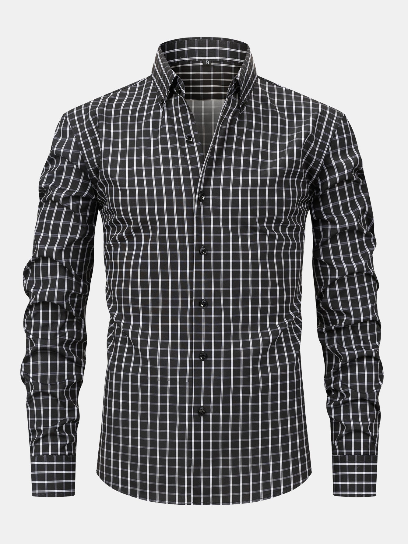 Long sleeve button-down plaid shirt &amp; pants