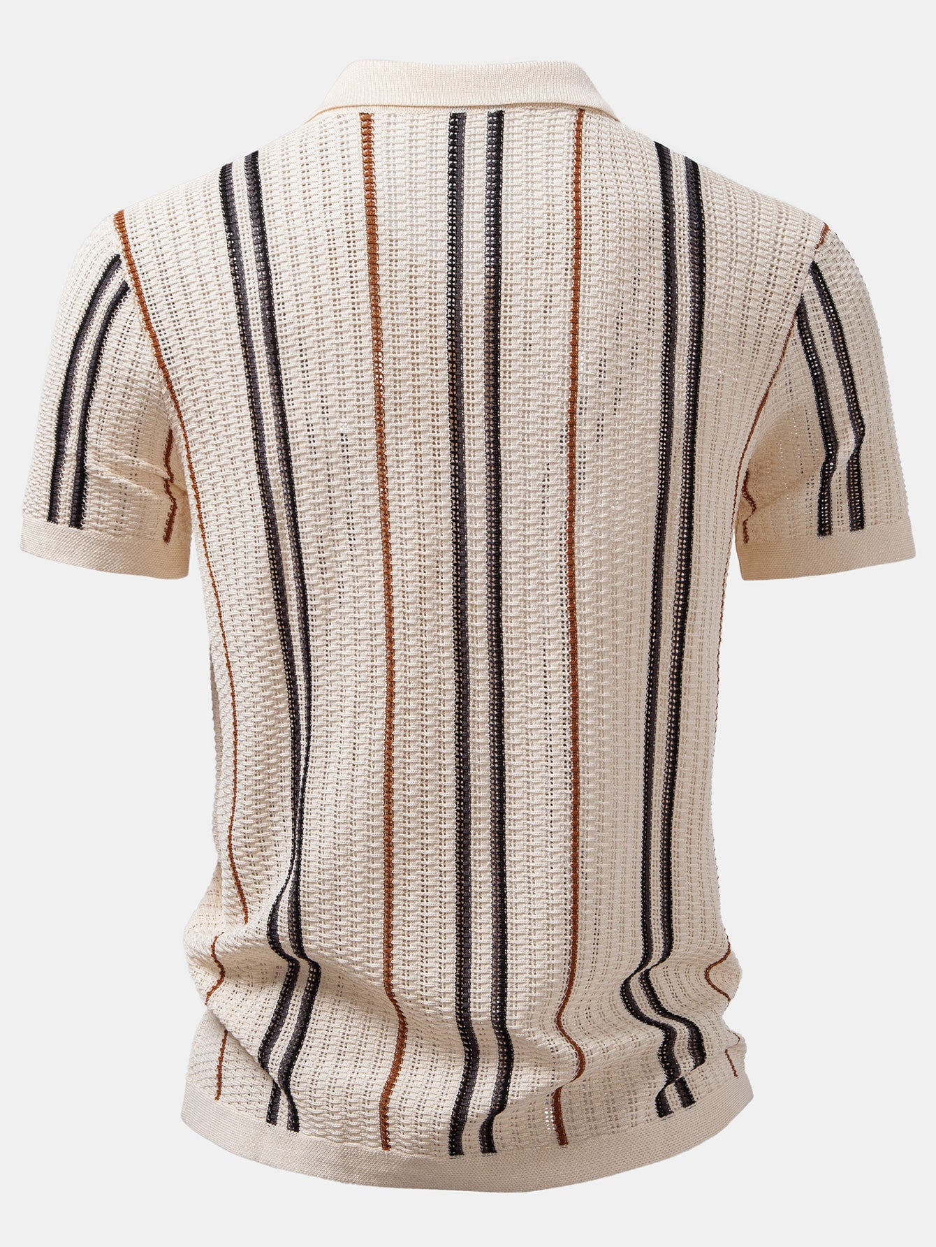 Striped button-up crochet shirt &amp; linen pants
