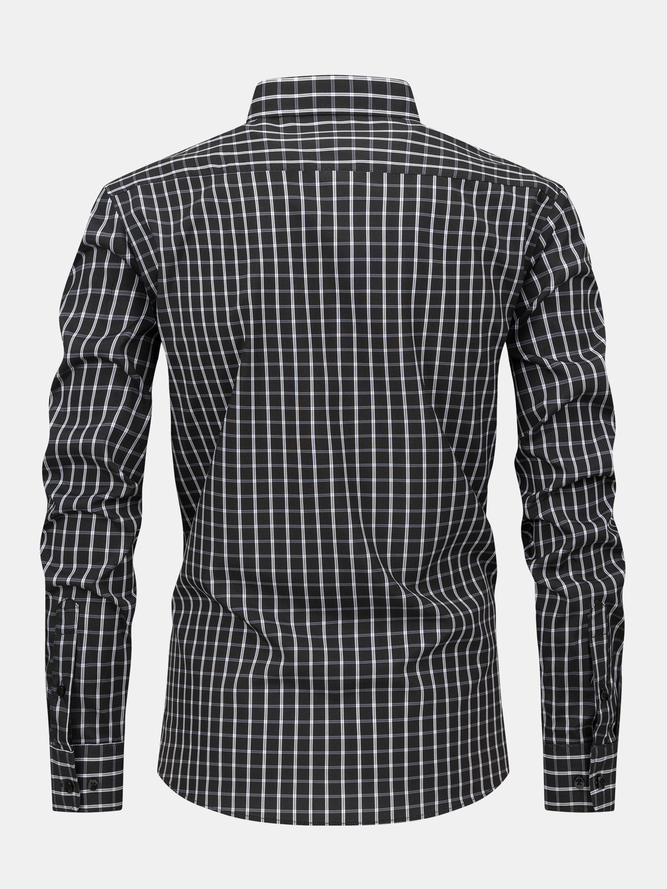 Long sleeve button-down plaid shirt &amp; pants