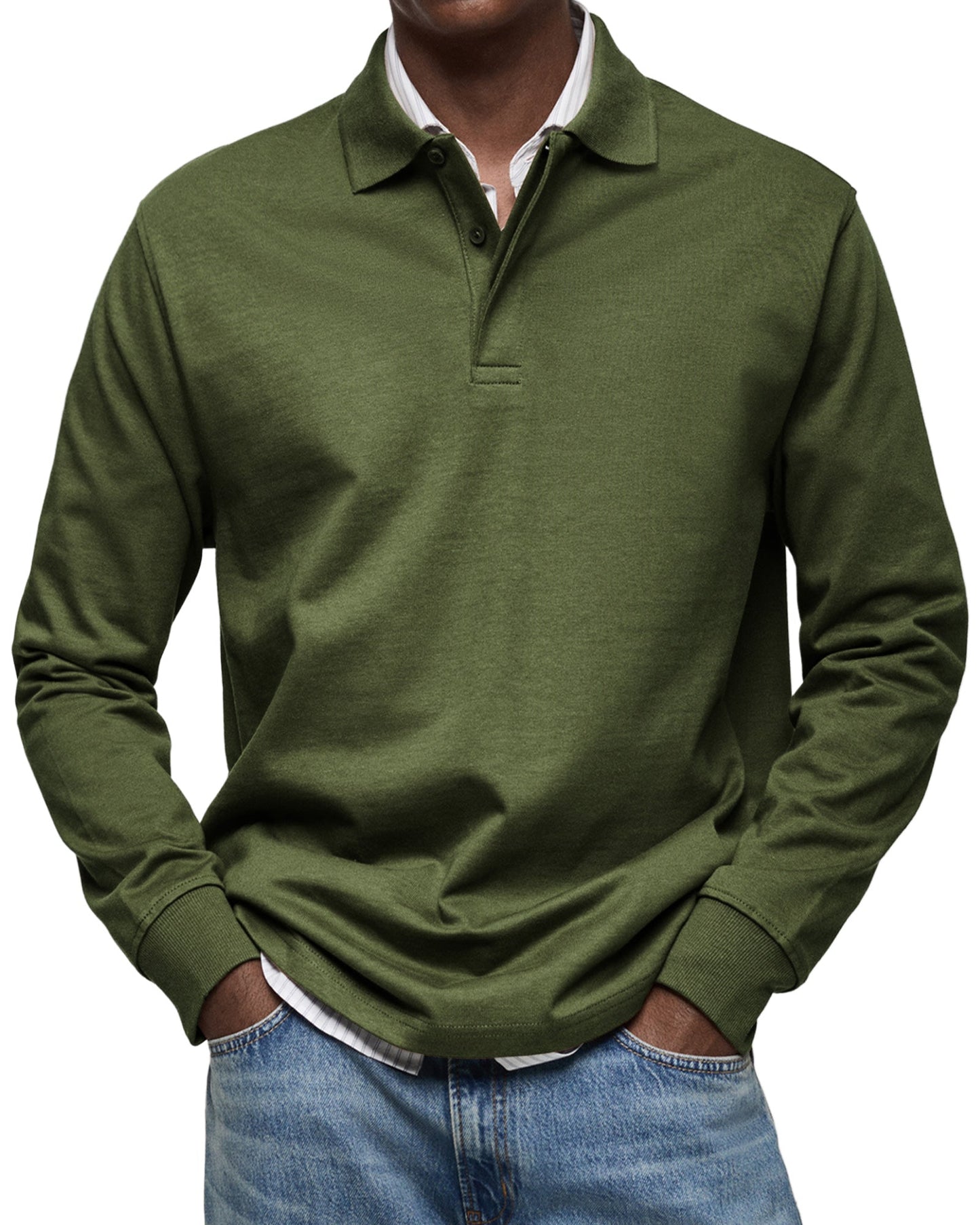 Casual Long Sleeve Polo Shirt