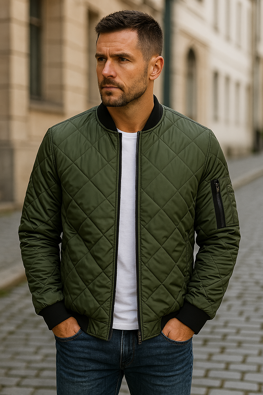 Diamond pattern cotton jacket