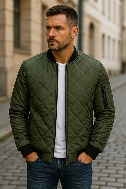 Diamond pattern cotton jacket