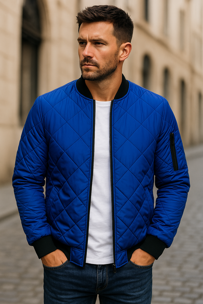 Diamond pattern cotton jacket
