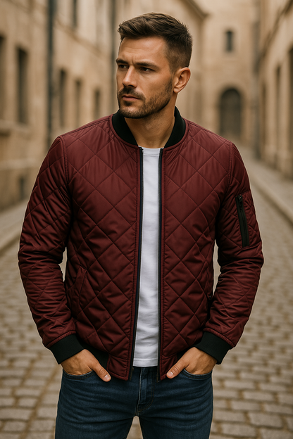 Diamond pattern cotton jacket