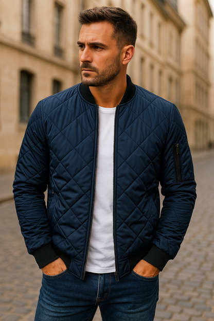 Diamond pattern cotton jacket