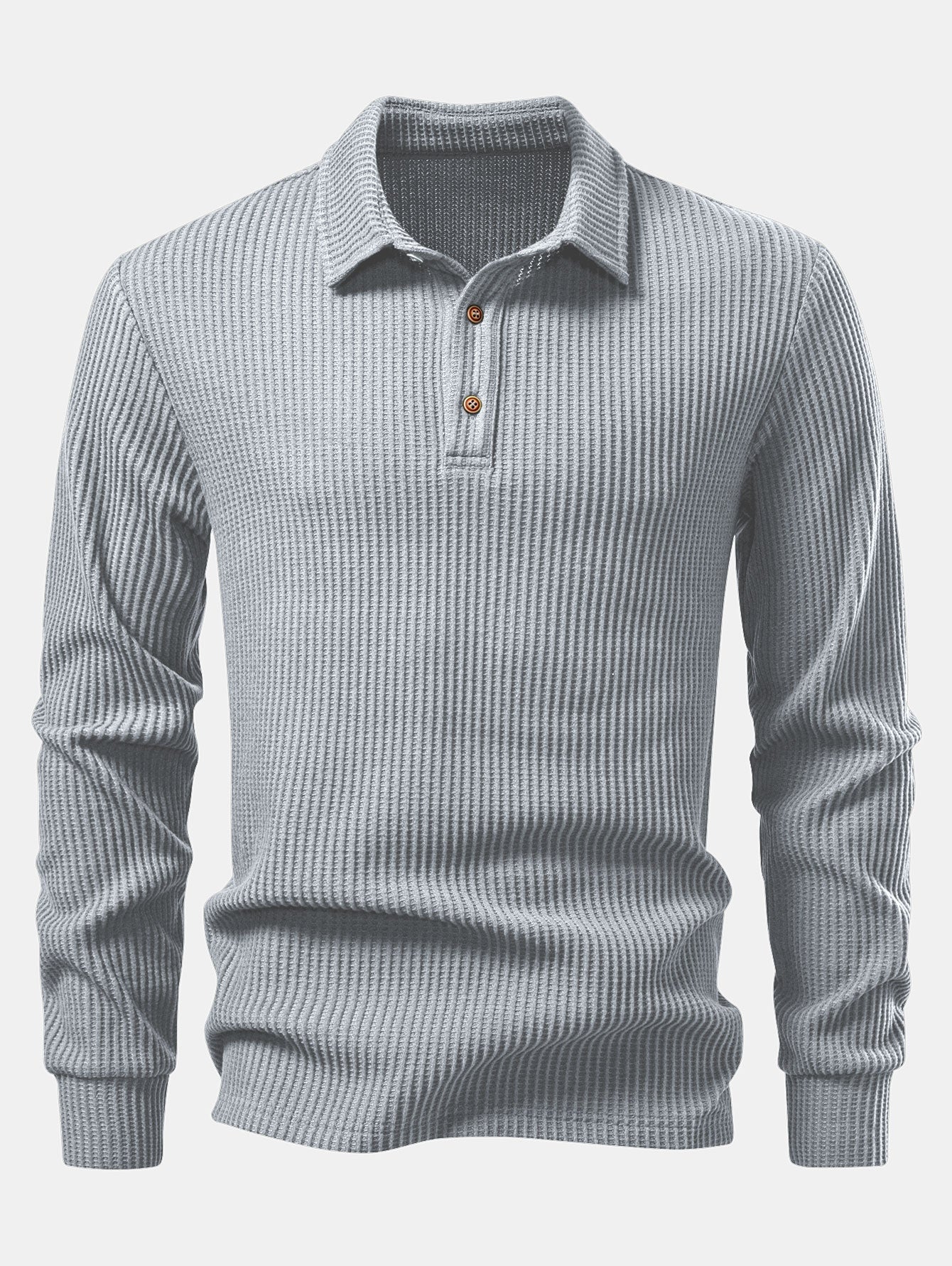 Long sleeve knitted polo shirt