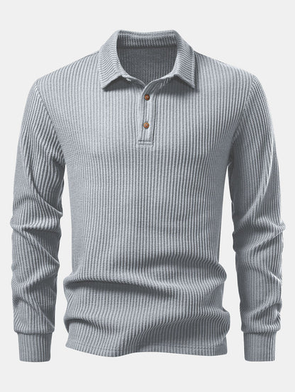 Long sleeve knitted polo shirt