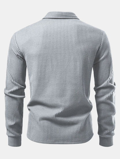 Long sleeve knitted polo shirt