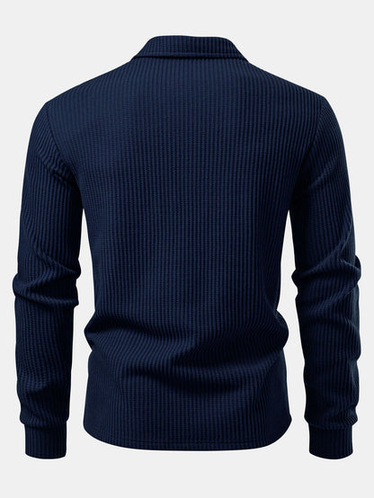 Long sleeve knitted polo shirt
