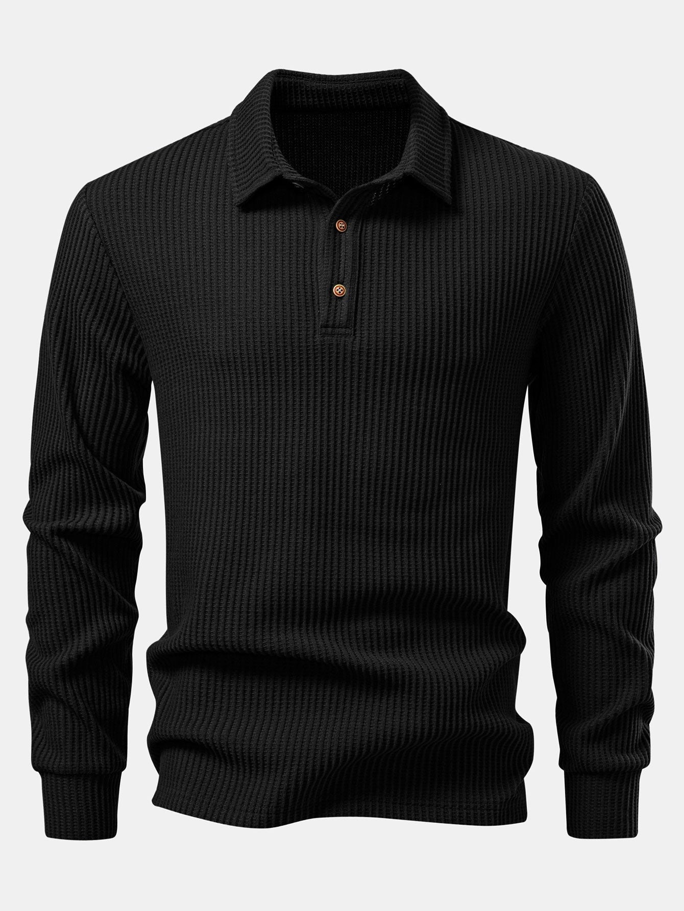 Long sleeve knitted polo shirt