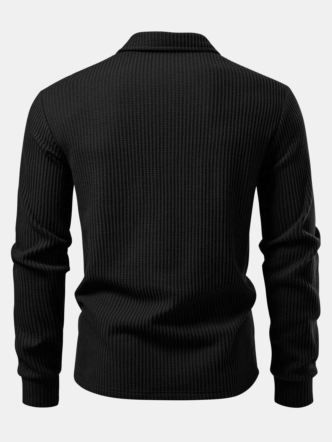 Long sleeve knitted polo shirt