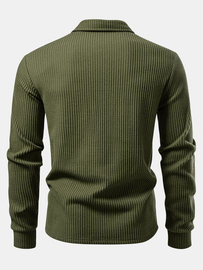 Long sleeve knitted polo shirt