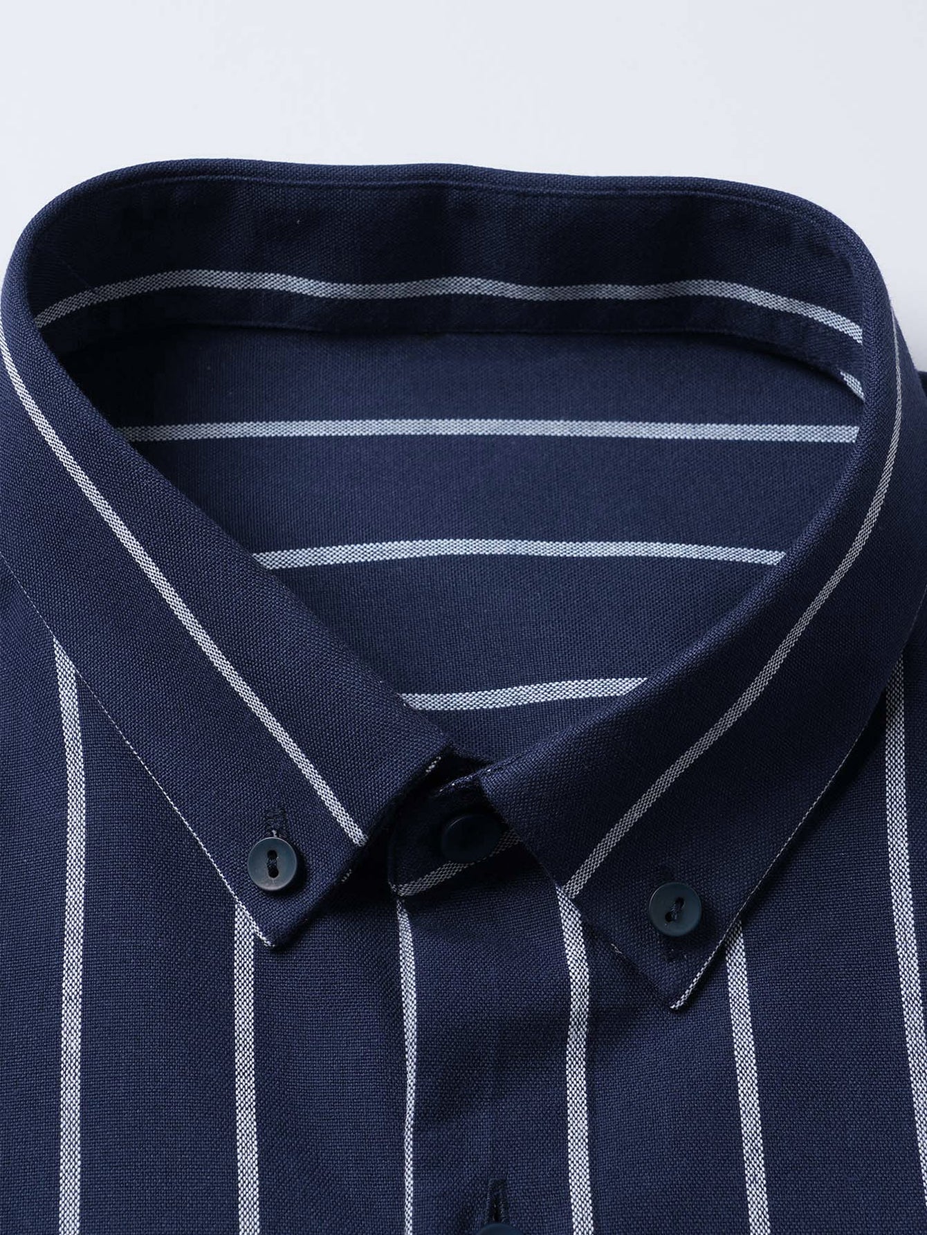 Striped cotton button-down shirt and linen pants