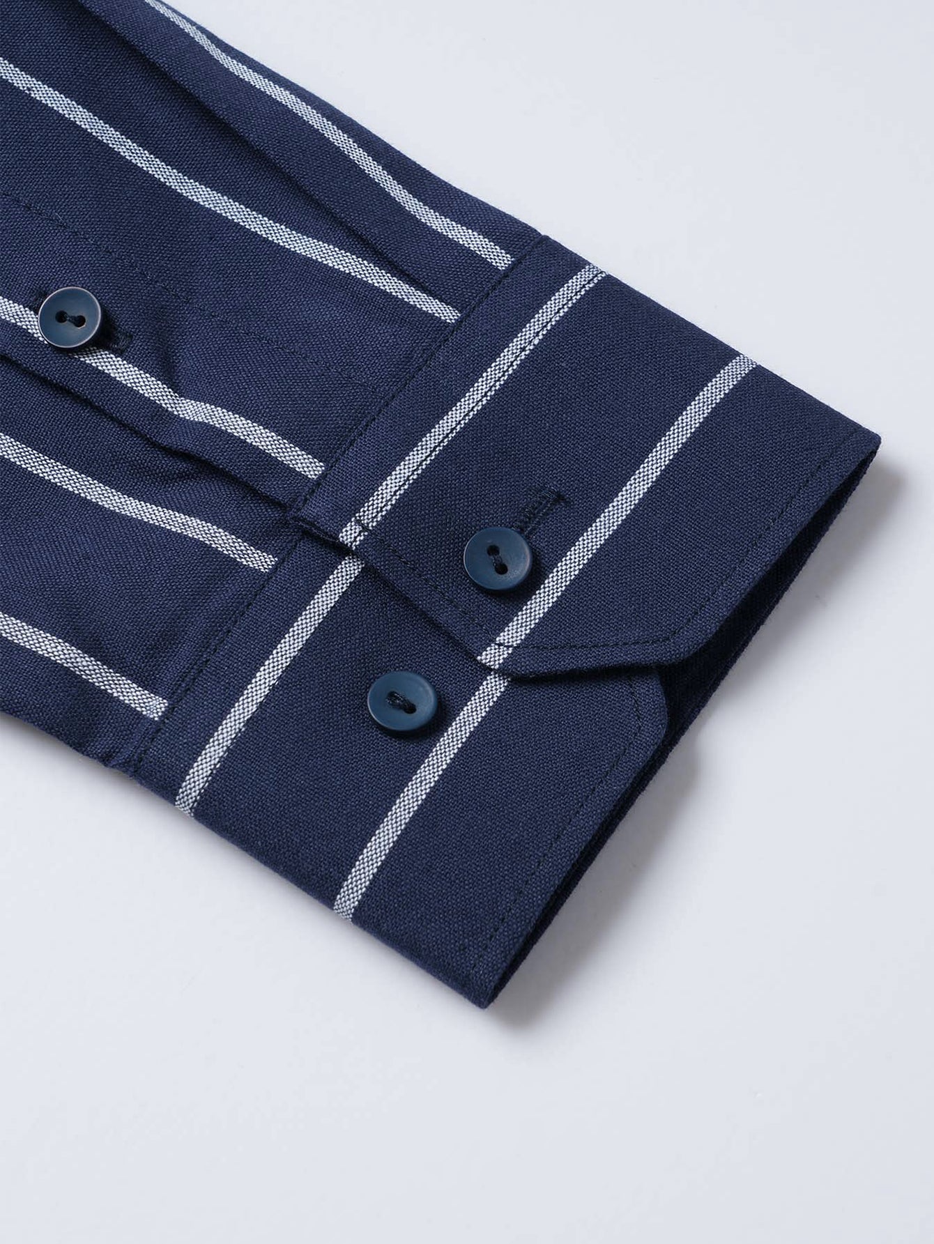 Striped cotton button-down shirt and linen pants
