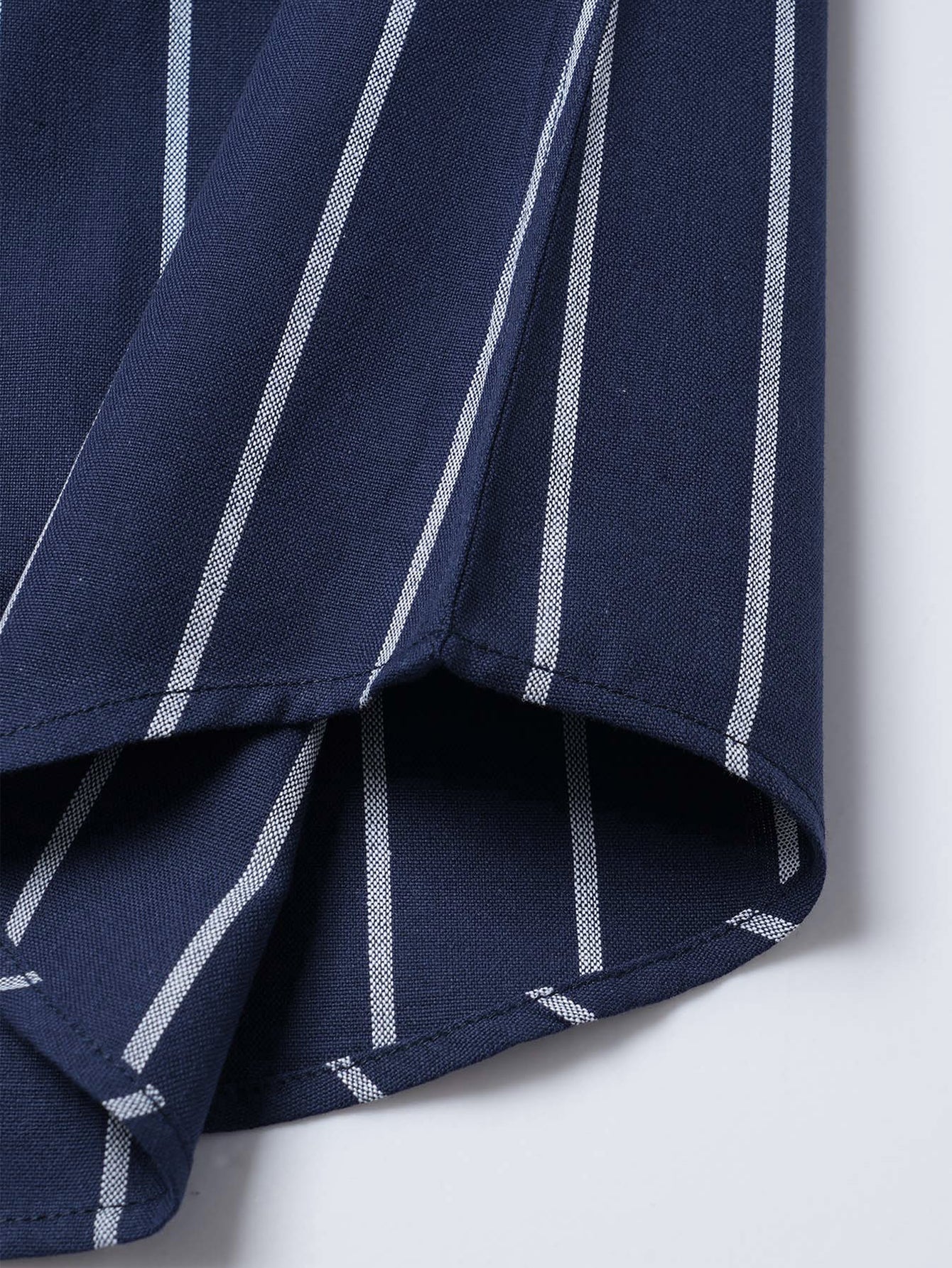 Striped cotton button-down shirt and linen pants