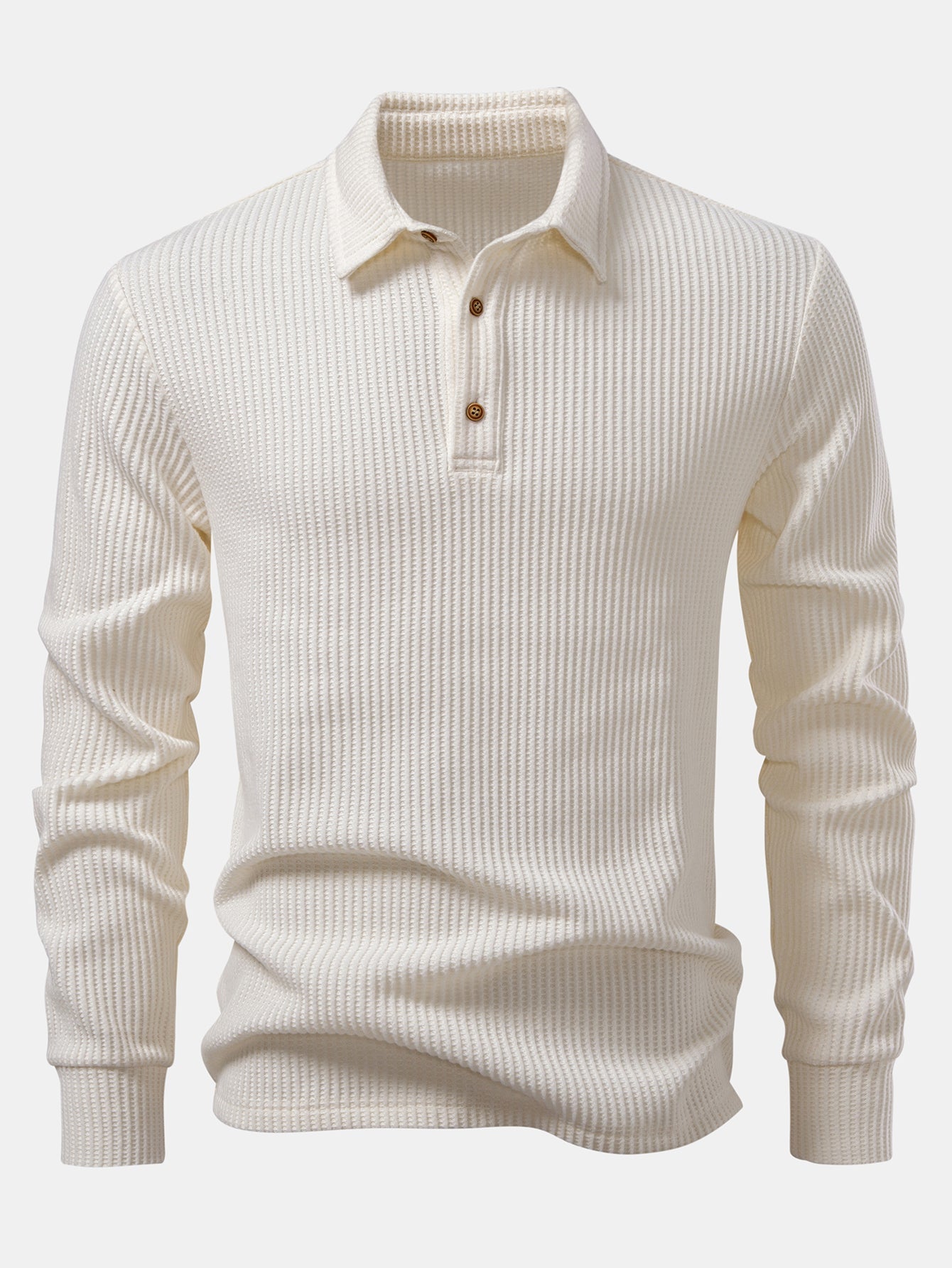 Long sleeve knitted polo shirt