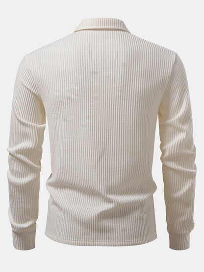 Long sleeve knitted polo shirt