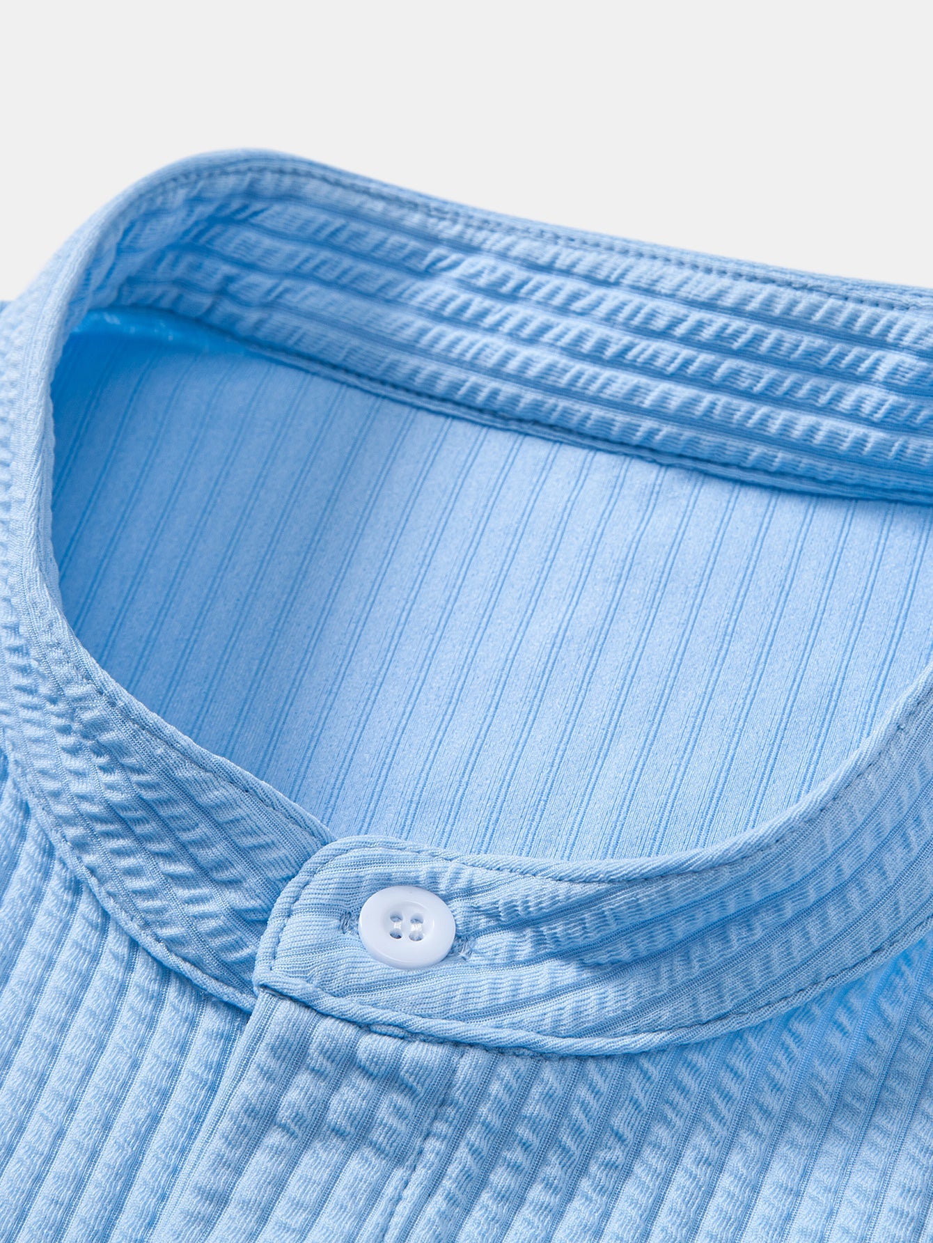 Long sleeve ribbed stand-up collar shirt