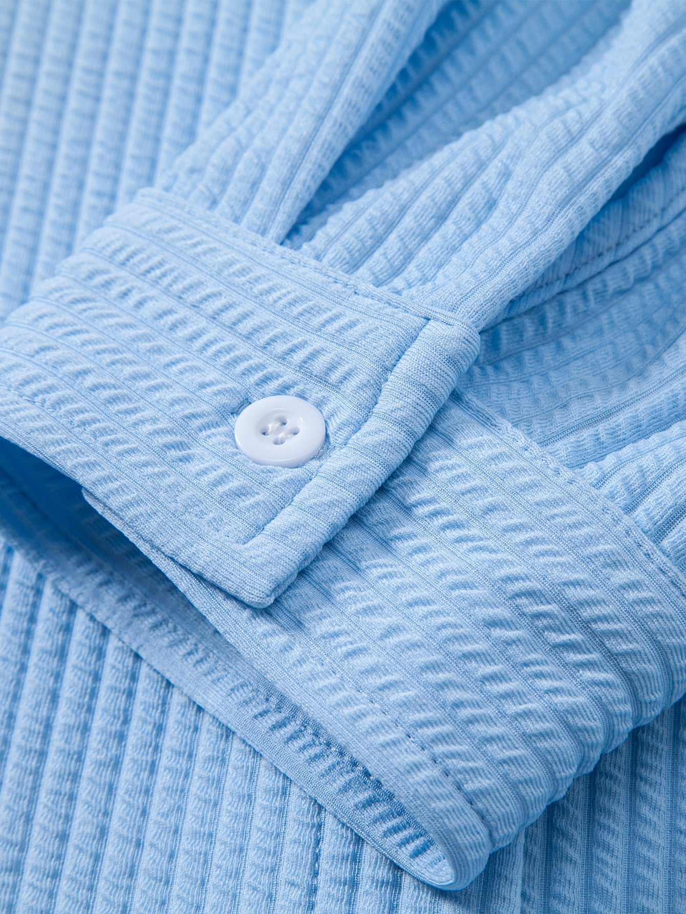 Long sleeve ribbed stand-up collar shirt