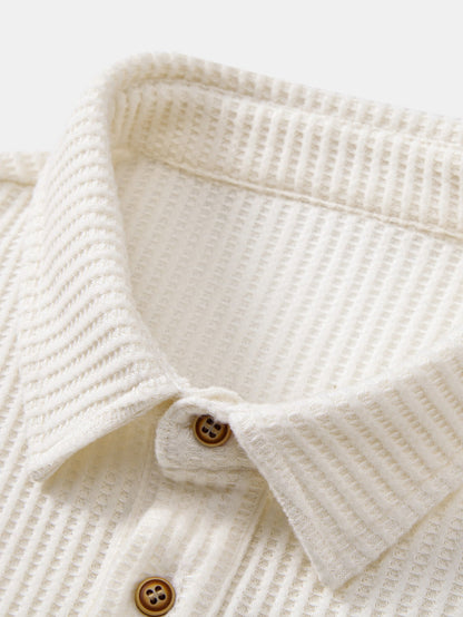 Long sleeve knitted polo shirt