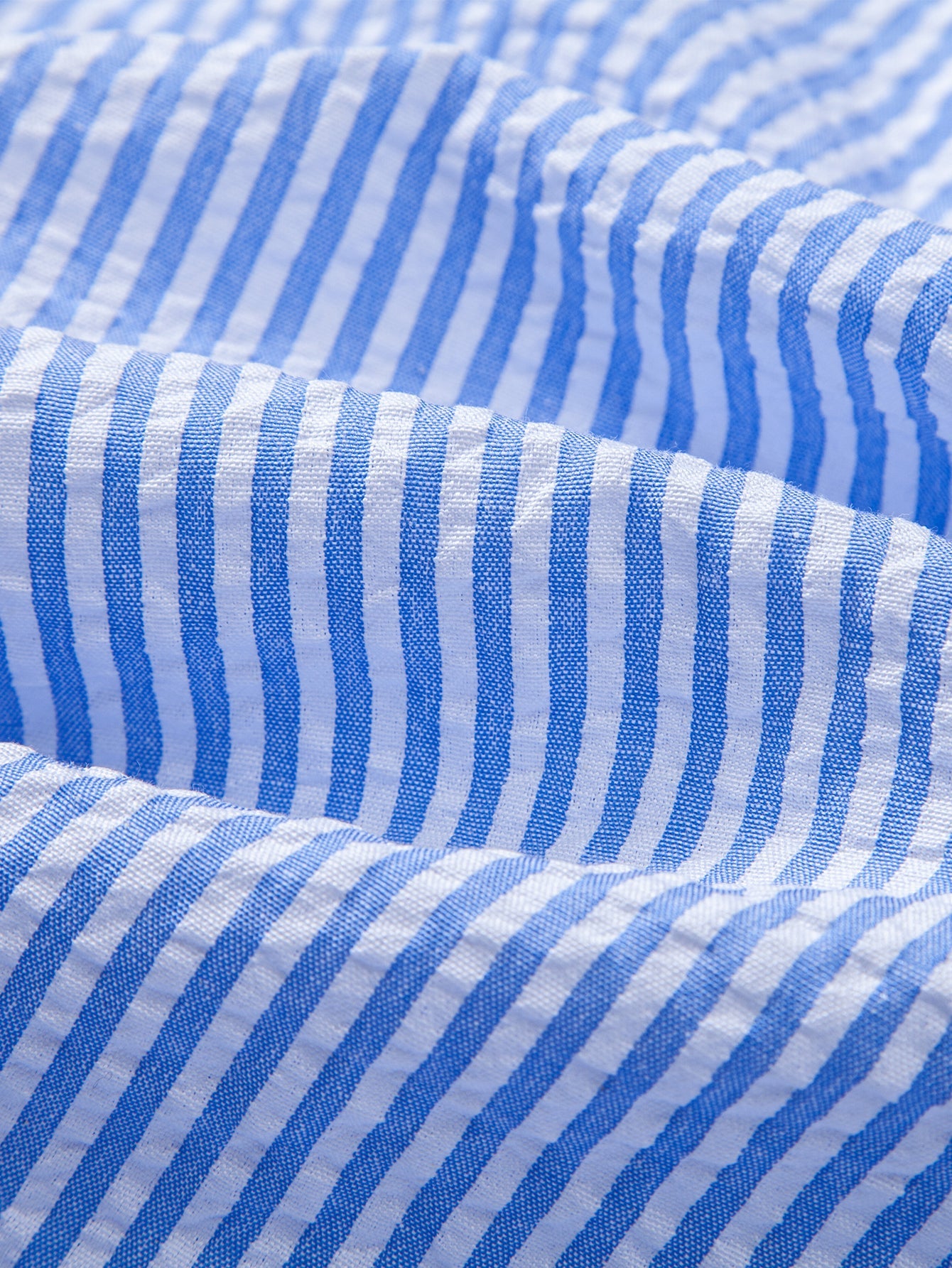 Seersucker Striped Button Up Shirt &amp; Straight Leg Linen Pants