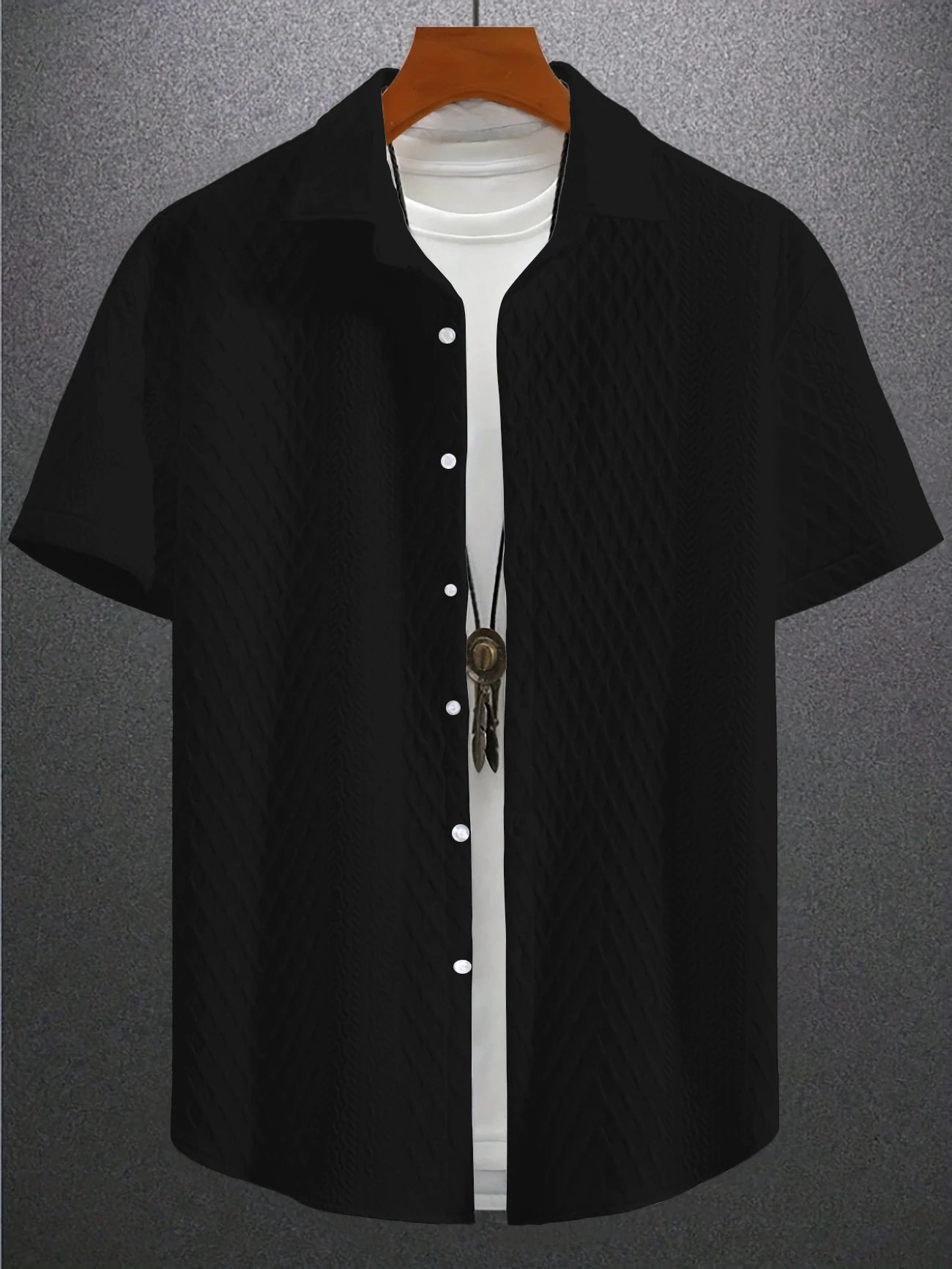 Kaloa™ - Men's Textured Shirt – Minimalist Refinement