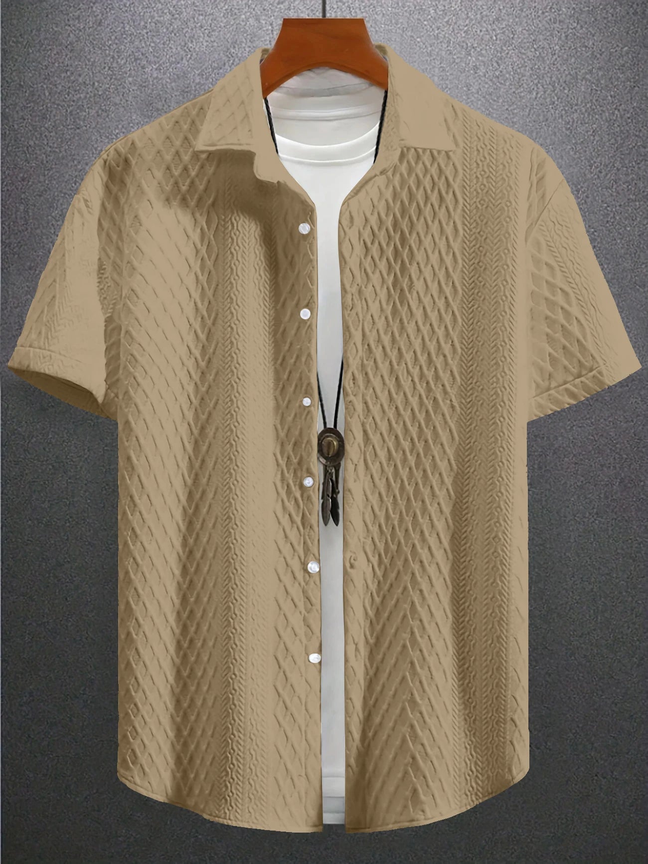 Kaloa™ - Men's Textured Shirt – Minimalist Refinement