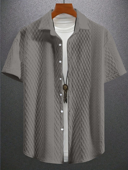 Kaloa™ - Men's Textured Shirt – Minimalist Refinement