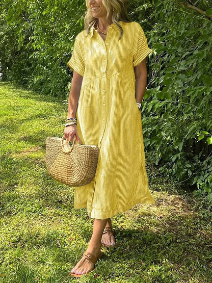 Kaloa™ | Striped Shirt Dress with Pockets
