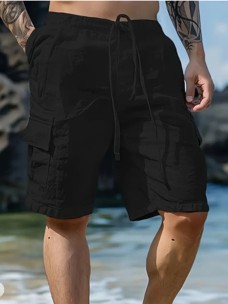 Breathable shorts with elastic waist