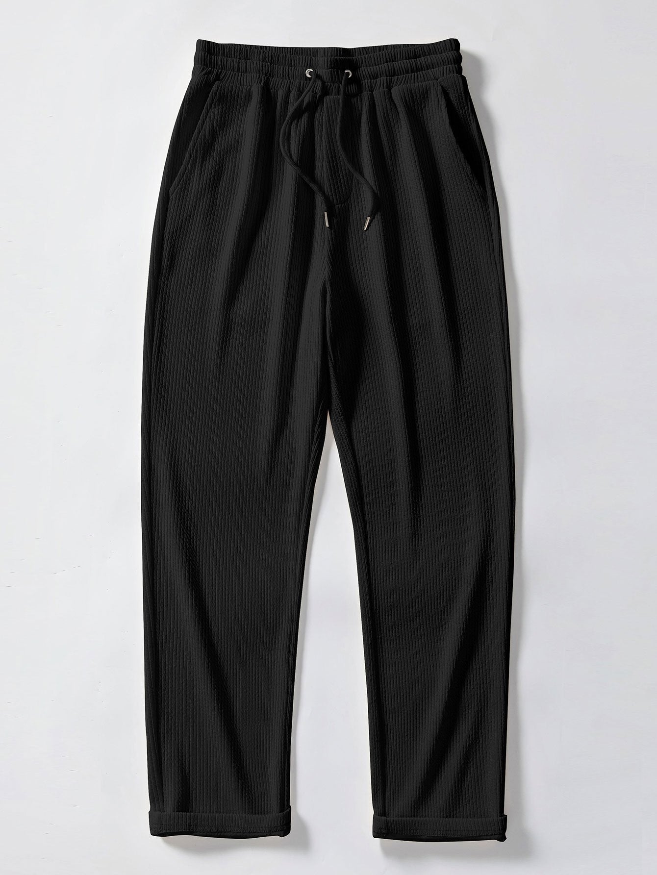 Ribbed muscle fit long sleeve shirt with buttons &amp; ribbed pants