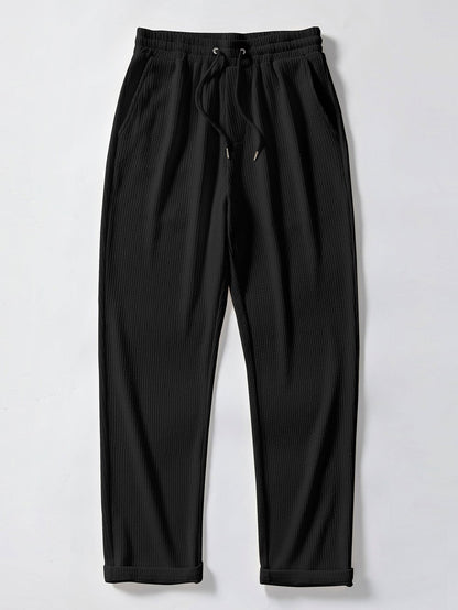Ribbed muscle fit long sleeve shirt with buttons &amp; ribbed pants
